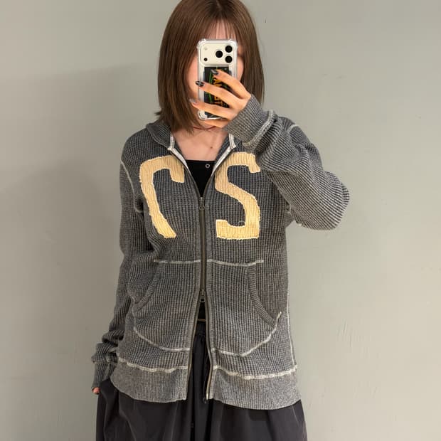 Branchworks number patch hood zip-up