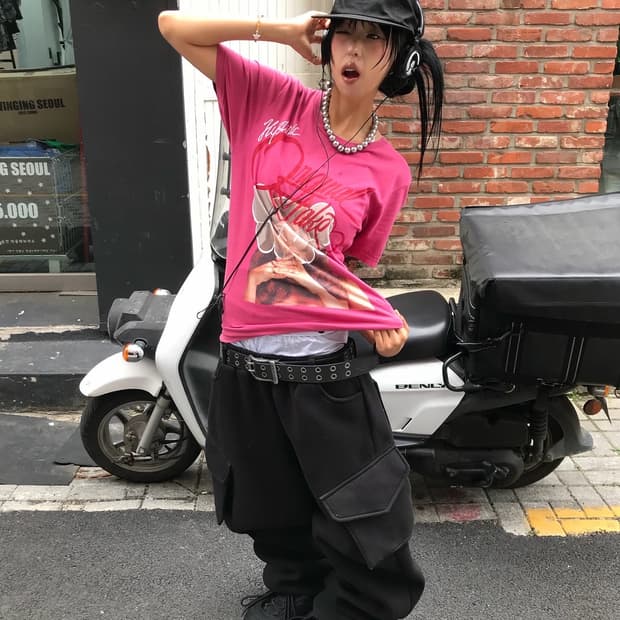 < Hysteric Glamour Pink !!! T-shirt >