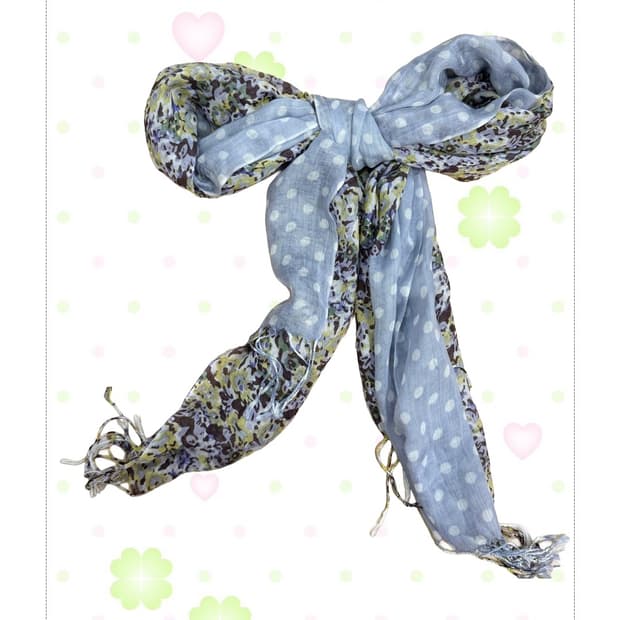  모리걸 플라워 도트 스카프