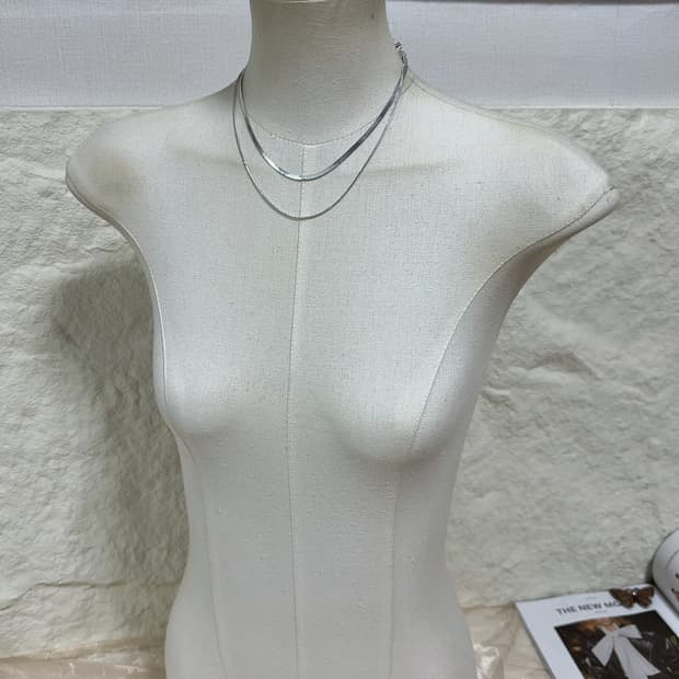 빈티지 마테 스네이크체인 레이어드 목걸이