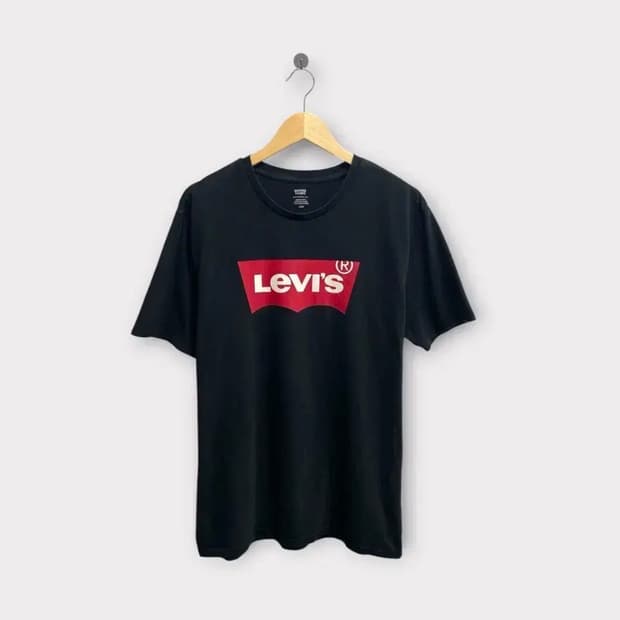 리바이스 로고 블랙 반팔 티셔츠 L