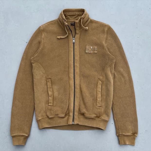 Napapijri Waffle High Neck Zip Up(니트집업)
