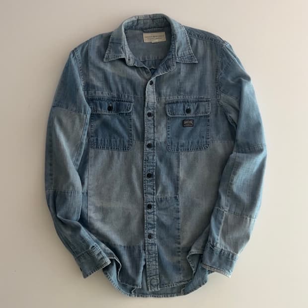 데님 앤 서플라이 랄프로렌 패치워크 데님 셔츠 S