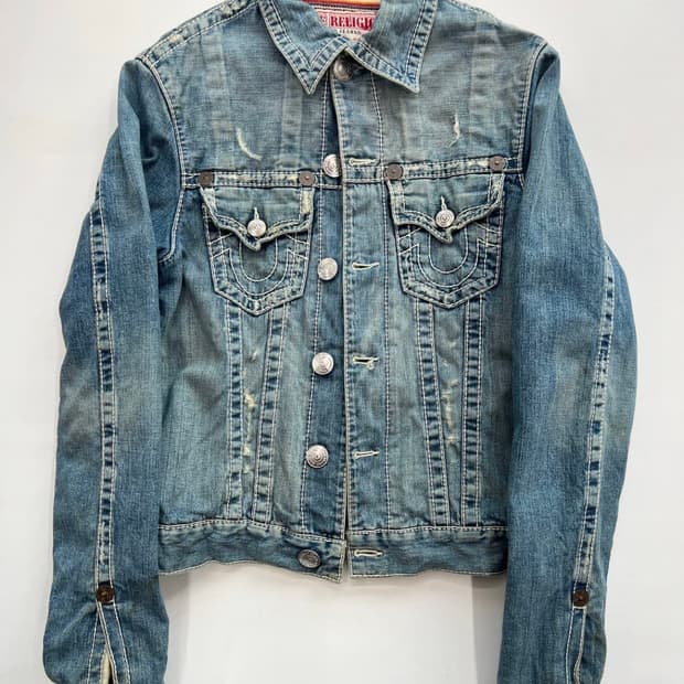 트루릴리젼 트러커 자켓 데님 청자켓 데미지 워싱