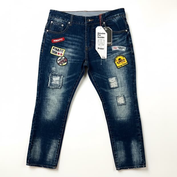 PIN&FIT 핀앤핏 배기핏 데님 진 32