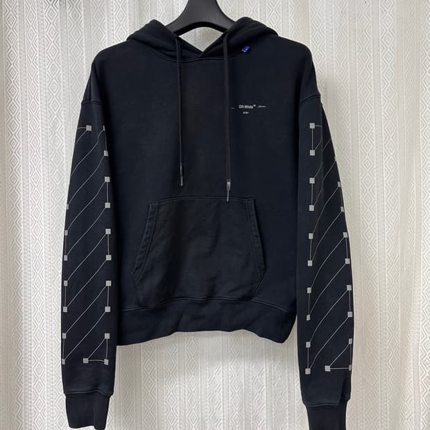 (XS)오프화이트 19AW 후디 블랙