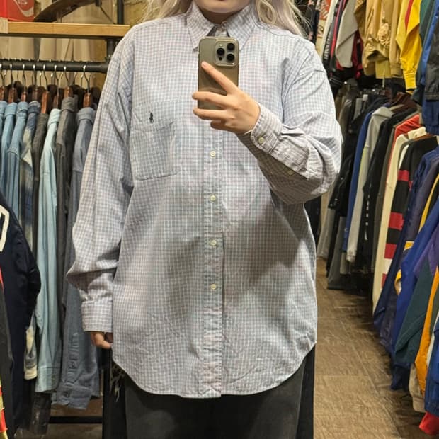 [HI] 폴로 랄프로렌 긴팔셔츠 체크 라벤더