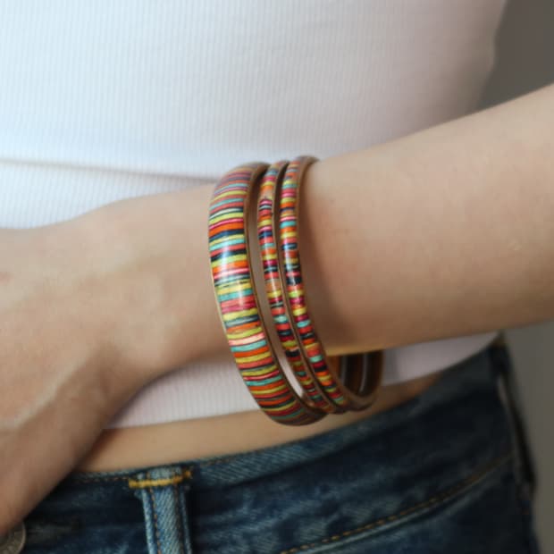 rainbow stack bangle set
