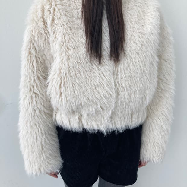 크림빌라 시어링 퍼자켓 (새상품) 아이보리1