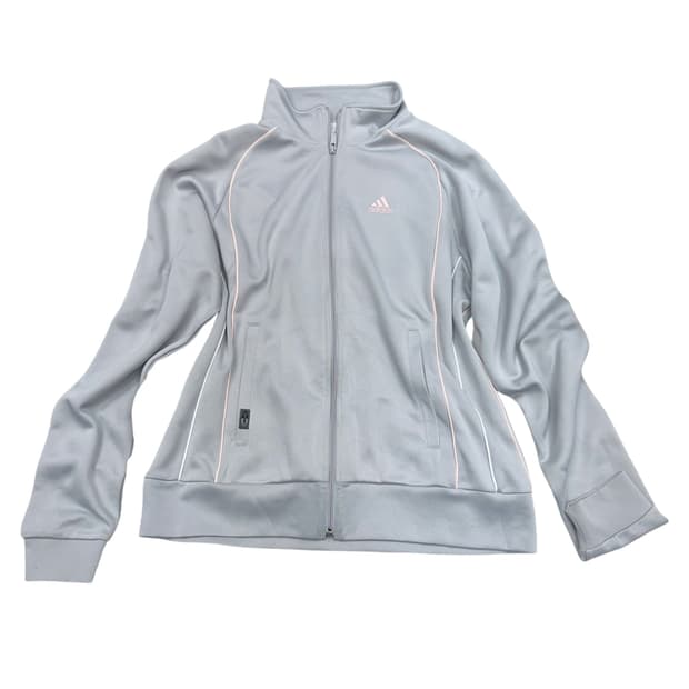 Adidas pink gray zip-up