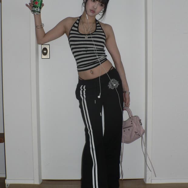 엔젤넘버555 angelic sweat pants black