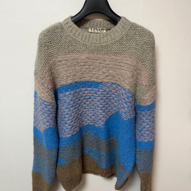 르바) 자카드 라운드 니트