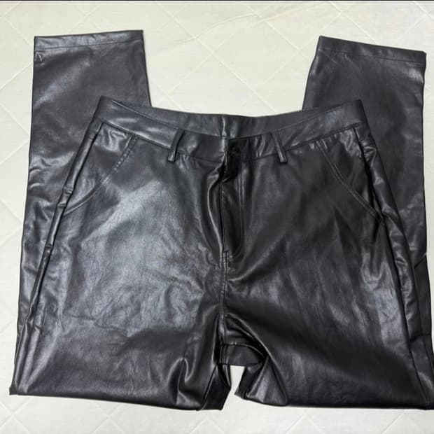 빈티지 레더 곱창 팬츠