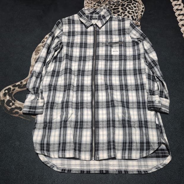디스이즈네버댓 집 체크 셔츠 원피스 M