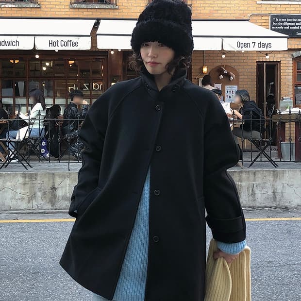 새거급처)프롬비기닝 헤더링 울 하프코트 발마칸 코트 미스치프 보헤미안서울