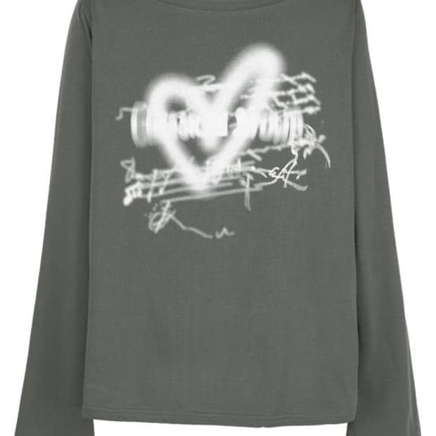 세릭 HEART BOAT NECK TOP-CHARCOAL
