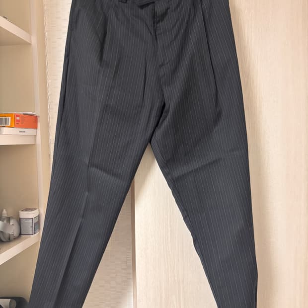 핀 스트라이프 울팬츠