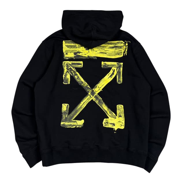 오프화이트 19FW 블랙컬러 아크릴 애로우 후드티