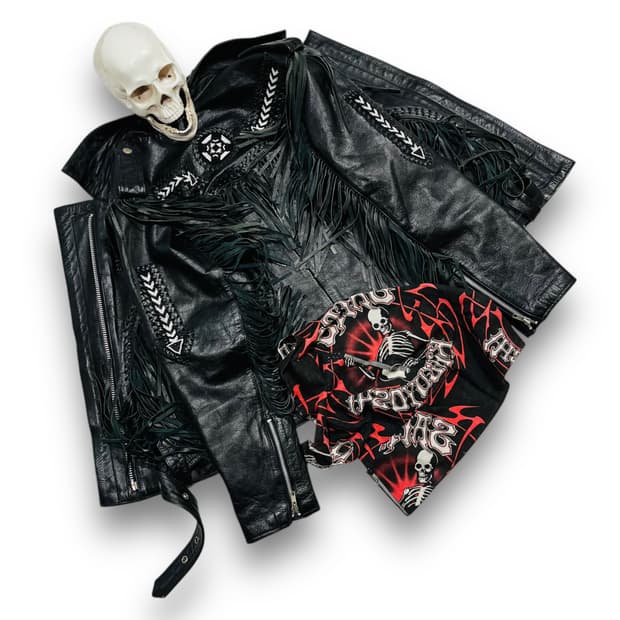 City Leather 90s 웨스턴 아카이브 프린지 라이더 자켓