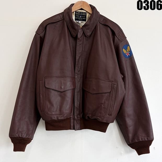 미 공군 A-2 타입 항공점퍼 레더 플라이트 자켓 M 0306 