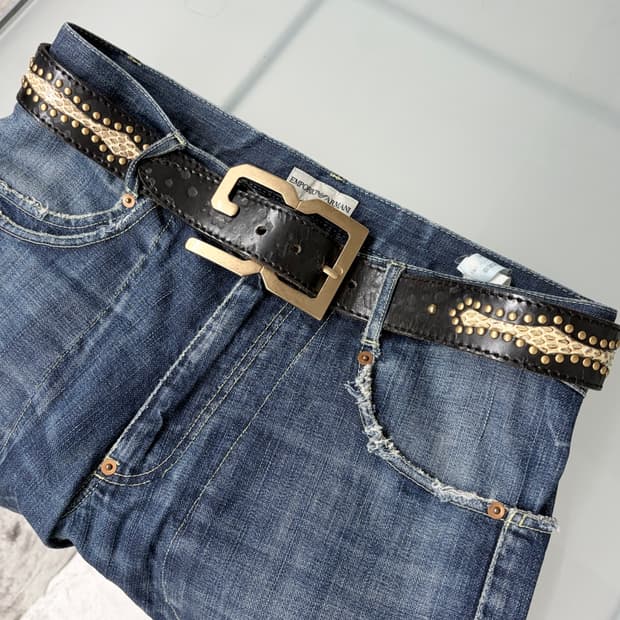 2000‘s 돌체앤가바나 파이톤 스터드 레더 벨트