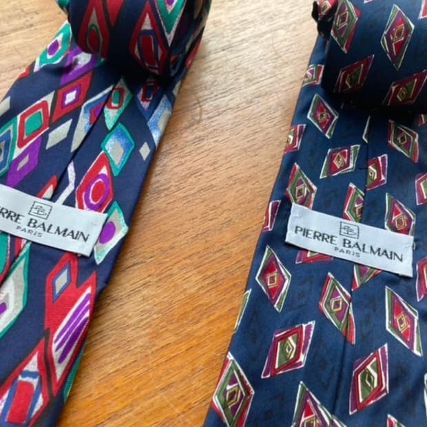 피에르 발망 실크 넥타이 (made in italy) 2개 일괄