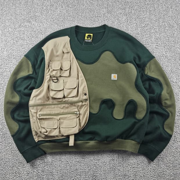 칼하트 포켓 베스트 아플리케 커스텀 맨투맨 스웻 셔츠 (L추정)/9318