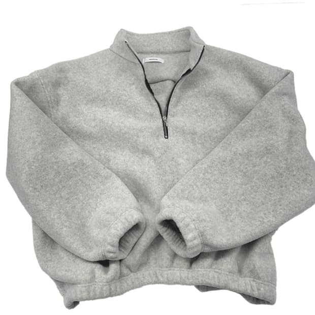 1) 논노드 하프 집 플리스 후리스 클라우드 화이트