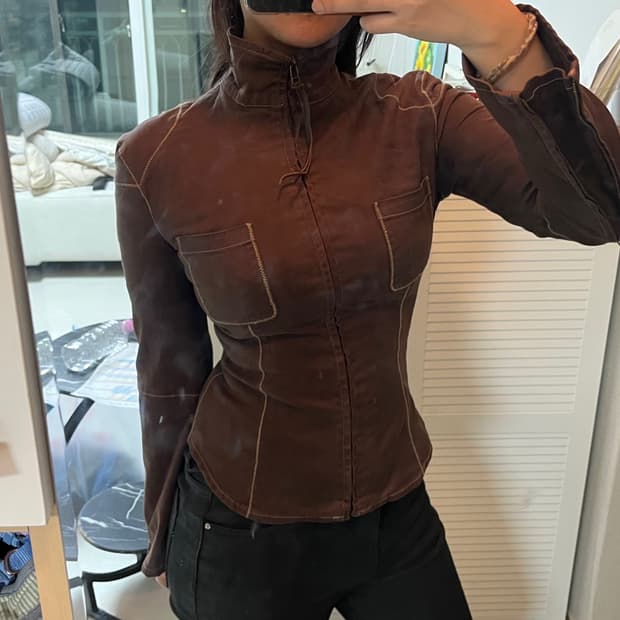 DKNY 스티치 풀집업