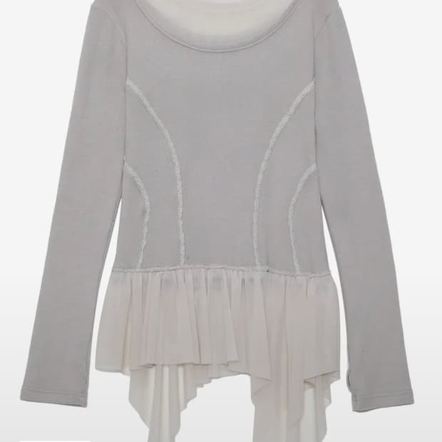 플레어업 Layered Lace Frill Long Sleeve