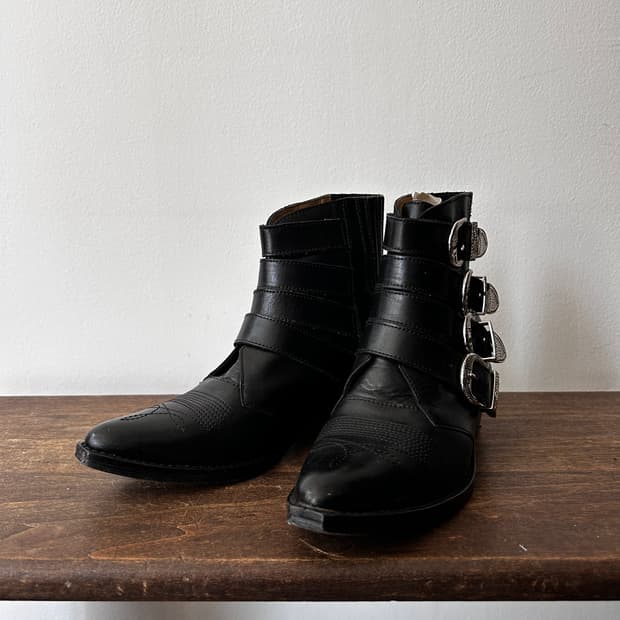 Stitch Leather Western Belt Boots
