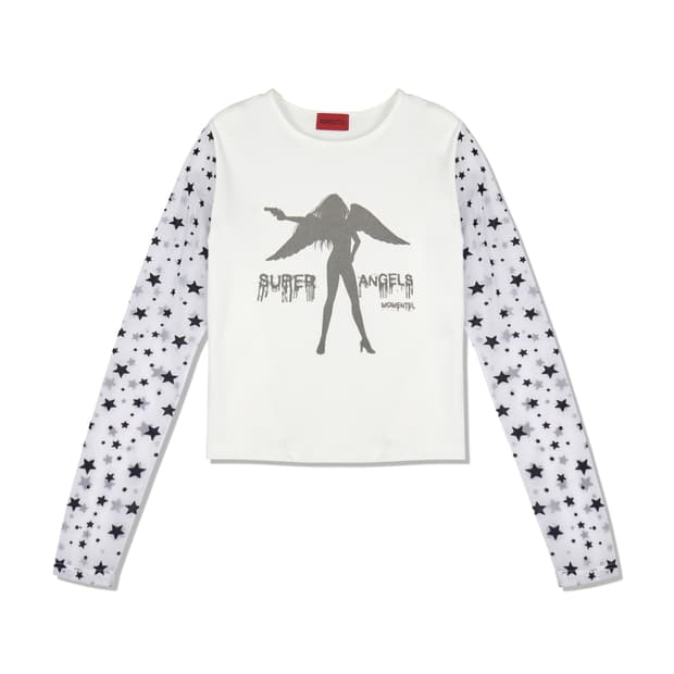 모멘텔 Super Angels Star Mesh T-Shirt (Whit