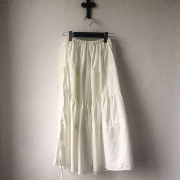 Shirring point layer long skirt