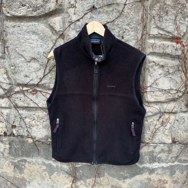 90s 파타고니아 usa 신칠라 플리스 후리스 조끼 베스트 블랙