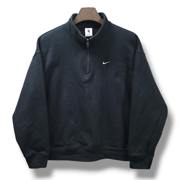 [XL] 나이키 블랙 NRG 솔로 스우시 헤비웨이트 BB 쿼터 반집업