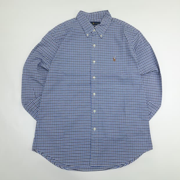 Co687 XL 폴로 랄프로렌 블루네이비 마이크로체크 긴팔 셔츠 남방