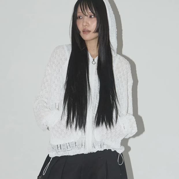 팬시클럽 플럼피 레이스 라인 후드집업