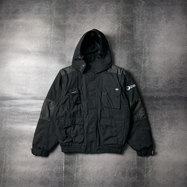 DICKIES 디키즈 블랙 후드 탈부착 베스트 워크 자켓 A00830