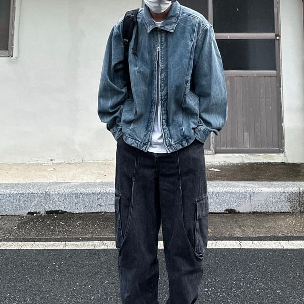 일꼬르소 플리츠 데님 점퍼 00S