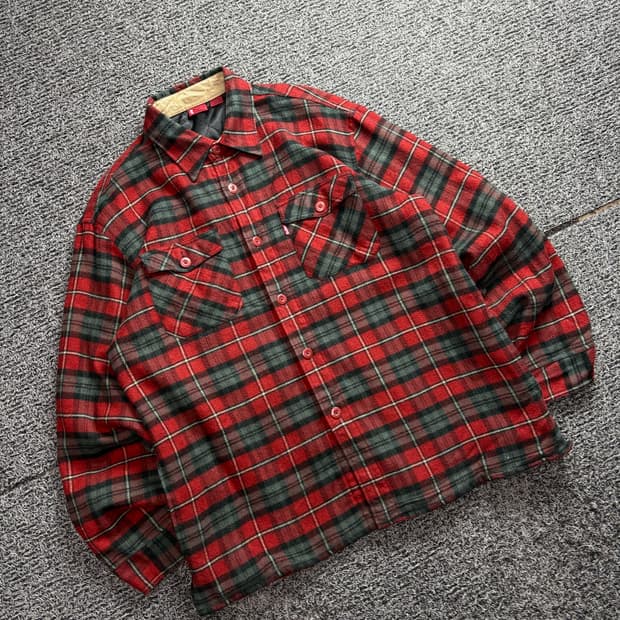 리바이스 레드탭 타탄 체크 웨스턴 플란넬 셔츠 자켓 2726
