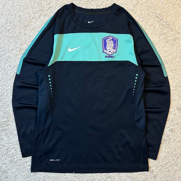 나이키 대한민국 국대 10-12 선수지급용 긴팔 트레이닝탑 네이비
