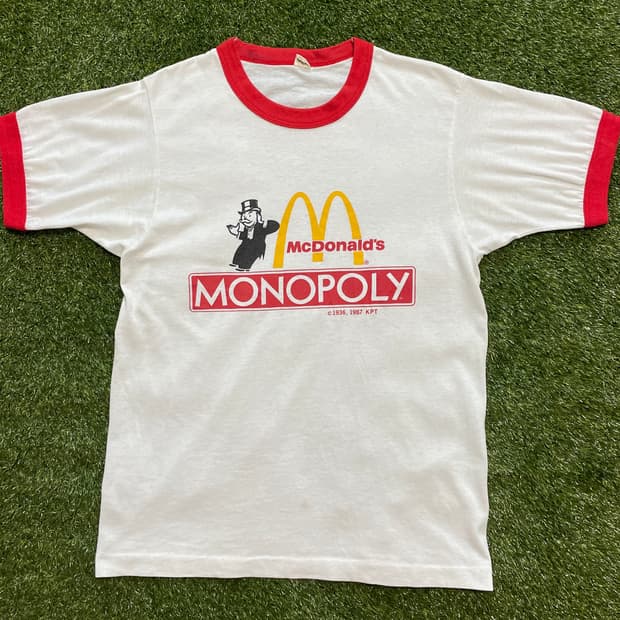 80s 빈티지 맥도날드 모노폴리 티셔츠