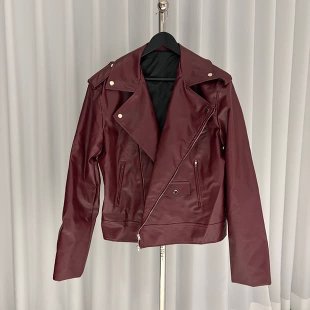 빈티지 와인컬러 레자자켓