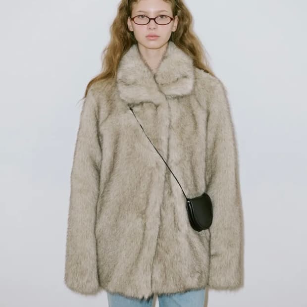 (새상품)시눈 헤비 믹스 퍼자켓 애쉬브라운