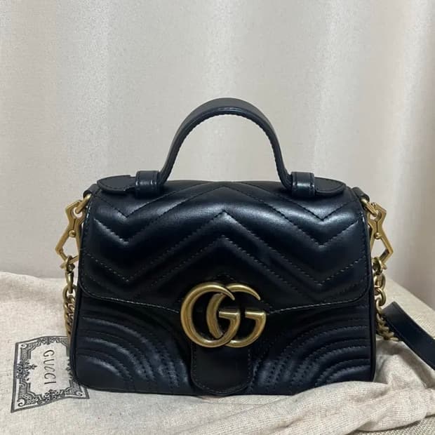 구찌 GG 마몬트 미니 탑 핸들백