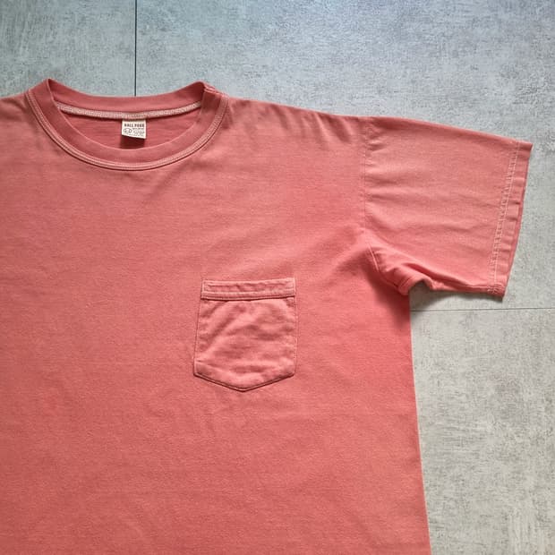 리얼맥코이 살몬핑크 무지 포켓 티셔츠 XL sz