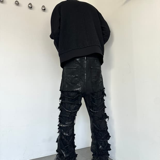 릭오웬스 디스트로이드 게스컷 왁스코팅 플레어진