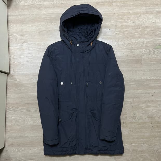 캘빈클라인 진스 여성 후드 야상 미디엄 패딩 점퍼 [네이비] L/100