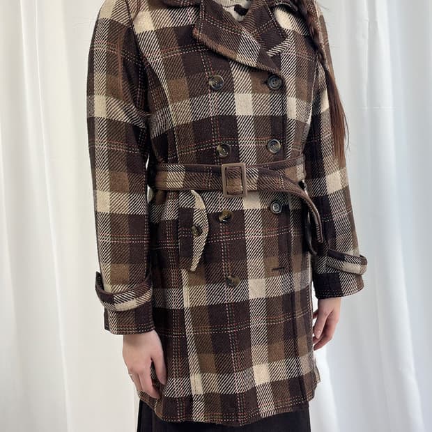 ag plus vintage nerd check duffle coat