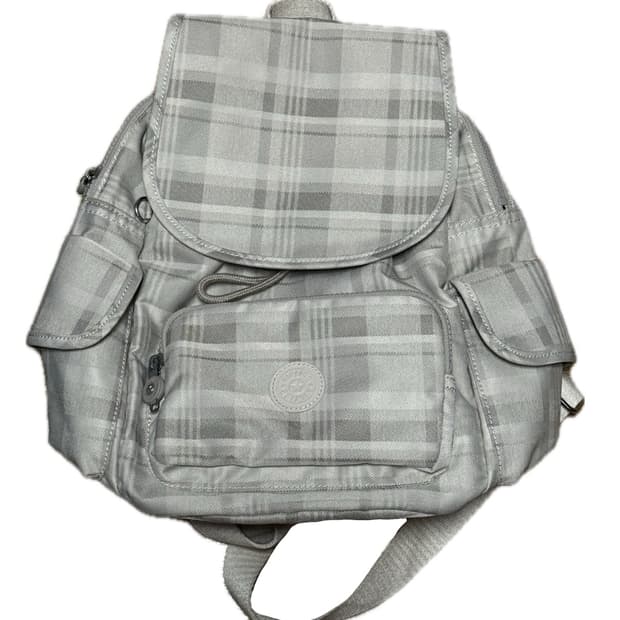 희귀) 키플링 그레이 체크 미니 백팩